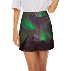 Fantasy Pyramid Mystic Space Mini Front Wrap Skirt by Wegoenart