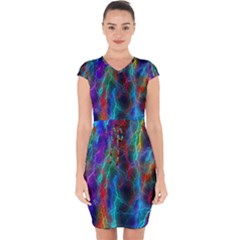 Wizzard Flash Flashes Template Abstract Capsleeve Drawstring Dress  by Wegoenart