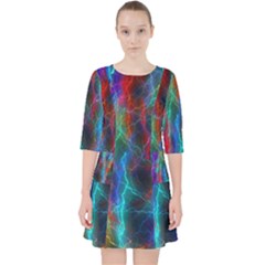 Wizzard Flash Flashes Template Abstract Quarter Sleeve Pocket Dress by Wegoenart