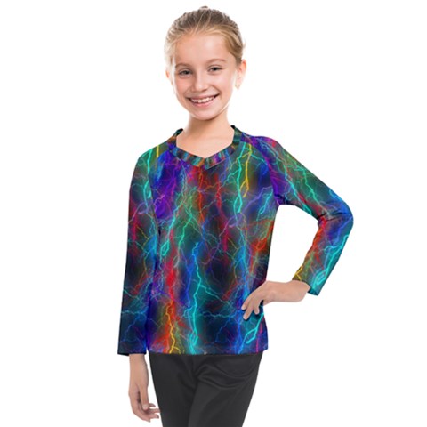 Wizzard Flash Flashes Template Abstract Kids  Long Mesh Tee by Wegoenart