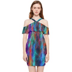 Wizzard Flash Flashes Template Abstract Shoulder Frill Bodycon Summer Dress by Wegoenart