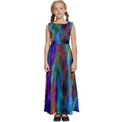 Wizzard Flash Flashes Template Abstract Kids  Satin Sleeveless Maxi Dress by Wegoenart