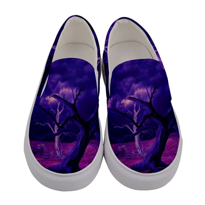 Forest Night Heaven Cloud Nature Women s Canvas Slip Ons