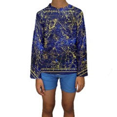 Constellation Perseus Andromeda Galaxy Kids  Long Sleeve Swimwear by Wegoenart