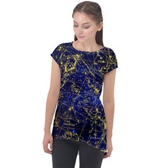 Constellation Perseus Andromeda Galaxy Cap Sleeve High Low Top by Wegoenart