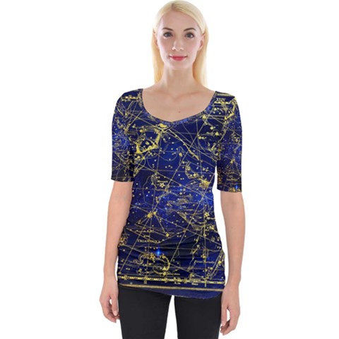 Constellation Perseus Andromeda Galaxy Wide Neckline Tee by Wegoenart