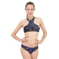 Constellation Perseus Andromeda Galaxy High Neck Bikini Set by Wegoenart