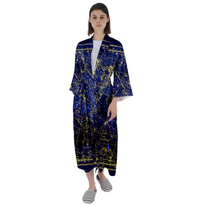 Constellation Perseus Andromeda Galaxy Maxi Satin Kimono