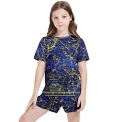 Constellation Perseus Andromeda Galaxy Kids  Tee And Sports Shorts Set by Wegoenart