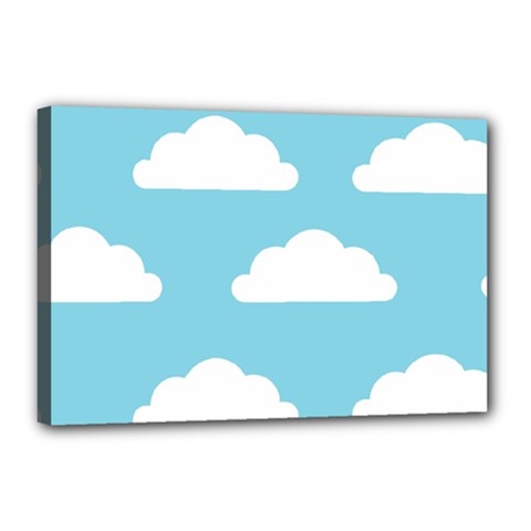 Clouds Blue Pattern Canvas 18  X 12  (stretched) by ConteMonfrey