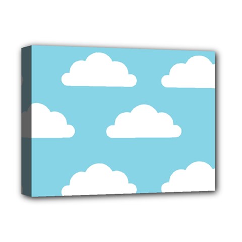 Clouds Blue Pattern Deluxe Canvas 16  X 12  (stretched)  by ConteMonfrey