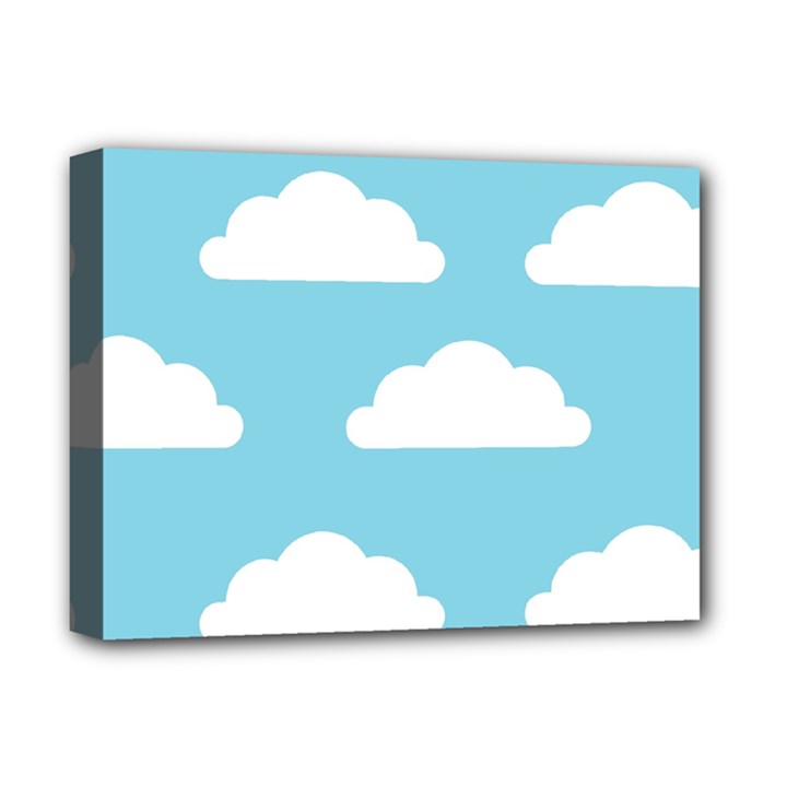 Clouds Blue Pattern Deluxe Canvas 16  x 12  (Stretched) 