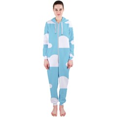 Clouds Blue Pattern Hooded Jumpsuit (ladies) by ConteMonfrey