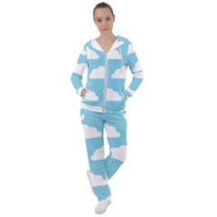 Clouds Blue Pattern Women s Tracksuit by ConteMonfrey