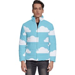 Clouds Blue Pattern Men s Puffer Bubble Jacket Coat by ConteMonfrey