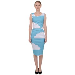 Clouds Blue Pattern Sleeveless Pencil Dress by ConteMonfrey