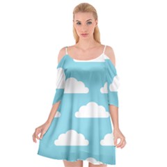 Clouds Blue Pattern Cutout Spaghetti Strap Chiffon Dress by ConteMonfrey