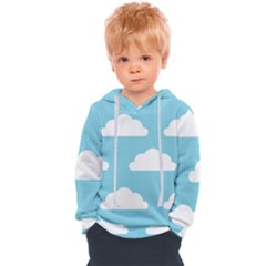 Clouds Blue Pattern Kids  Overhead Hoodie by ConteMonfrey