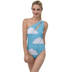 Clouds Blue Pattern To One Side Swimsuit