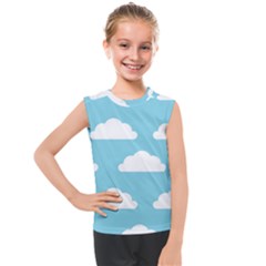 Clouds Blue Pattern Kids  Mesh Tank Top by ConteMonfrey