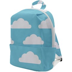 Clouds Blue Pattern Zip Up Backpack by ConteMonfrey