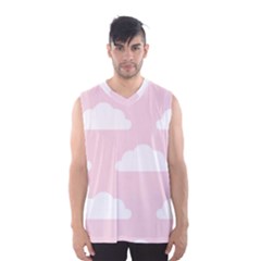 Clouds Pink Pattern   Men s Basketball Tank Top by ConteMonfrey