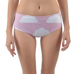 Clouds Pink Pattern   Reversible Mid-waist Bikini Bottoms by ConteMonfrey