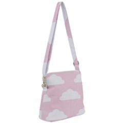 Clouds Pink Pattern   Zipper Messenger Bag by ConteMonfrey