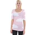 Clouds Pink Pattern   Wide Neckline Tee View1