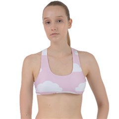 Clouds Pink Pattern   Criss Cross Racerback Sports Bra by ConteMonfrey