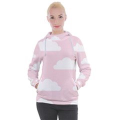 Clouds Pink Pattern   Women s Hooded Pullover by ConteMonfrey