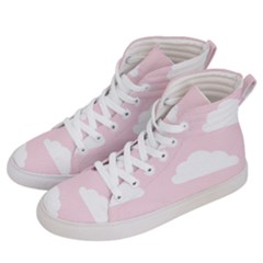 Clouds Pink Pattern   Men s Hi-top Skate Sneakers by ConteMonfrey