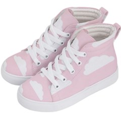 Clouds Pink Pattern   Kids  Hi-top Skate Sneakers by ConteMonfrey