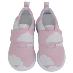 Clouds Pink Pattern   Kids  Velcro No Lace Shoes by ConteMonfrey