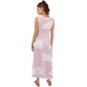 Clouds Pink Pattern   V-Neck Chiffon Maxi Dress View2