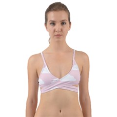 Clouds Pink Pattern   Wrap Around Bikini Top by ConteMonfrey