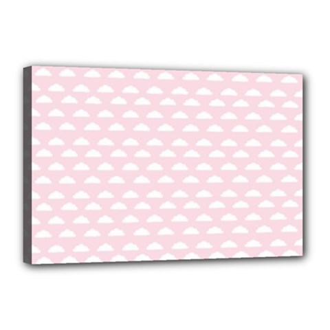 Little Clouds Pattern Pink Canvas 18  X 12  (stretched) by ConteMonfrey