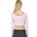 Little Clouds Pattern Pink Long Sleeve Crop Top View2