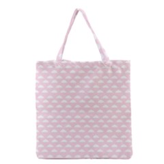 Little Clouds Pattern Pink Grocery Tote Bag by ConteMonfrey