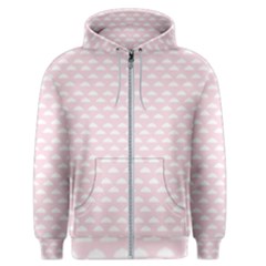 Little Clouds Pattern Pink Men s Zipper Hoodie by ConteMonfrey