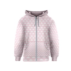 Little Clouds Pattern Pink Kids  Zipper Hoodie