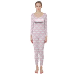 Little Clouds Pattern Pink Long Sleeve Catsuit by ConteMonfrey