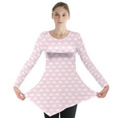 Little Clouds Pattern Pink Long Sleeve Tunic  by ConteMonfrey