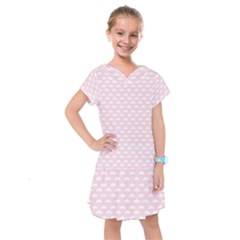 Little Clouds Pattern Pink Kids  Drop Waist Dress by ConteMonfrey