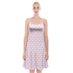 Little Clouds Pattern Pink Spaghetti Strap Velvet Dress by ConteMonfrey