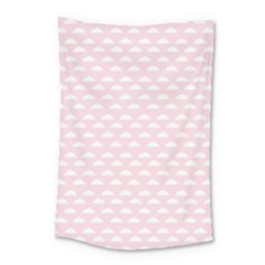 Little Clouds Pattern Pink Small Tapestry by ConteMonfrey