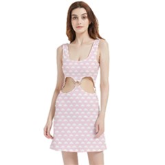 Little Clouds Pattern Pink Velvet Cutout Dress by ConteMonfrey