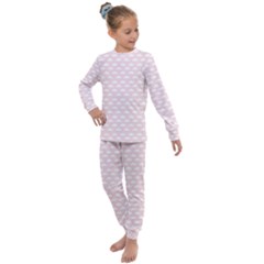 Little Clouds Pattern Pink Kids  Long Sleeve Set  by ConteMonfrey