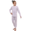 Little Clouds Pattern Pink Kids  Long Sleeve Set  View1