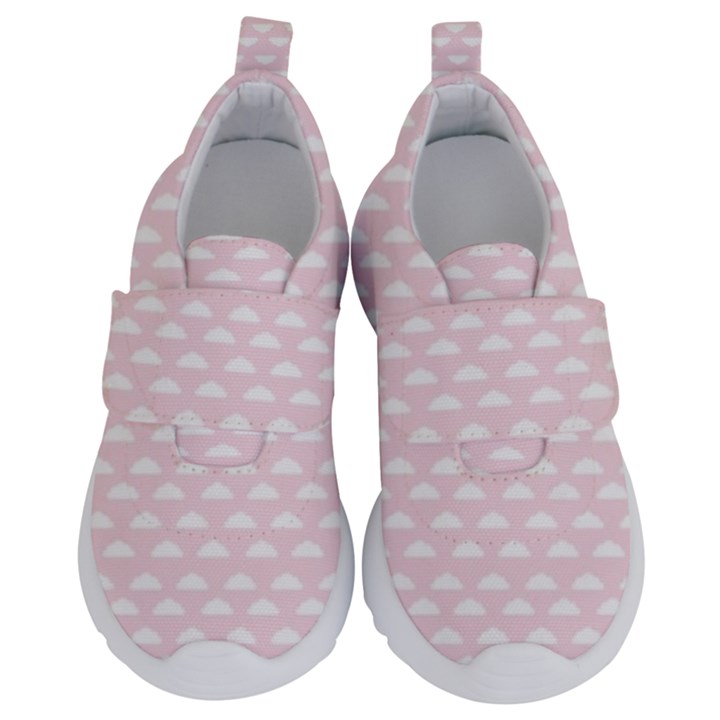 Little Clouds Pattern Pink Kids  Velcro No Lace Shoes